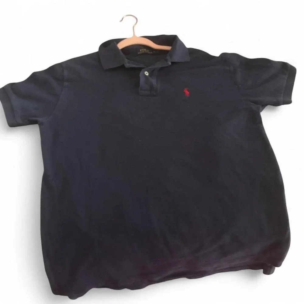 Classic Polo Ralph Lauren short sleeve polo shirt in navy blue